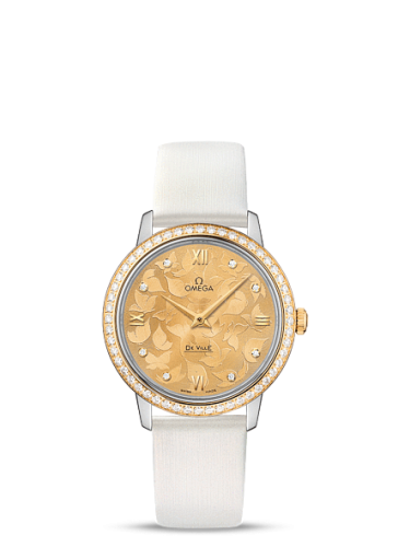 Omega De Ville Prestige Quartz 32.7 Butterfly Stainless Steel / Yellow Gold / Diamond